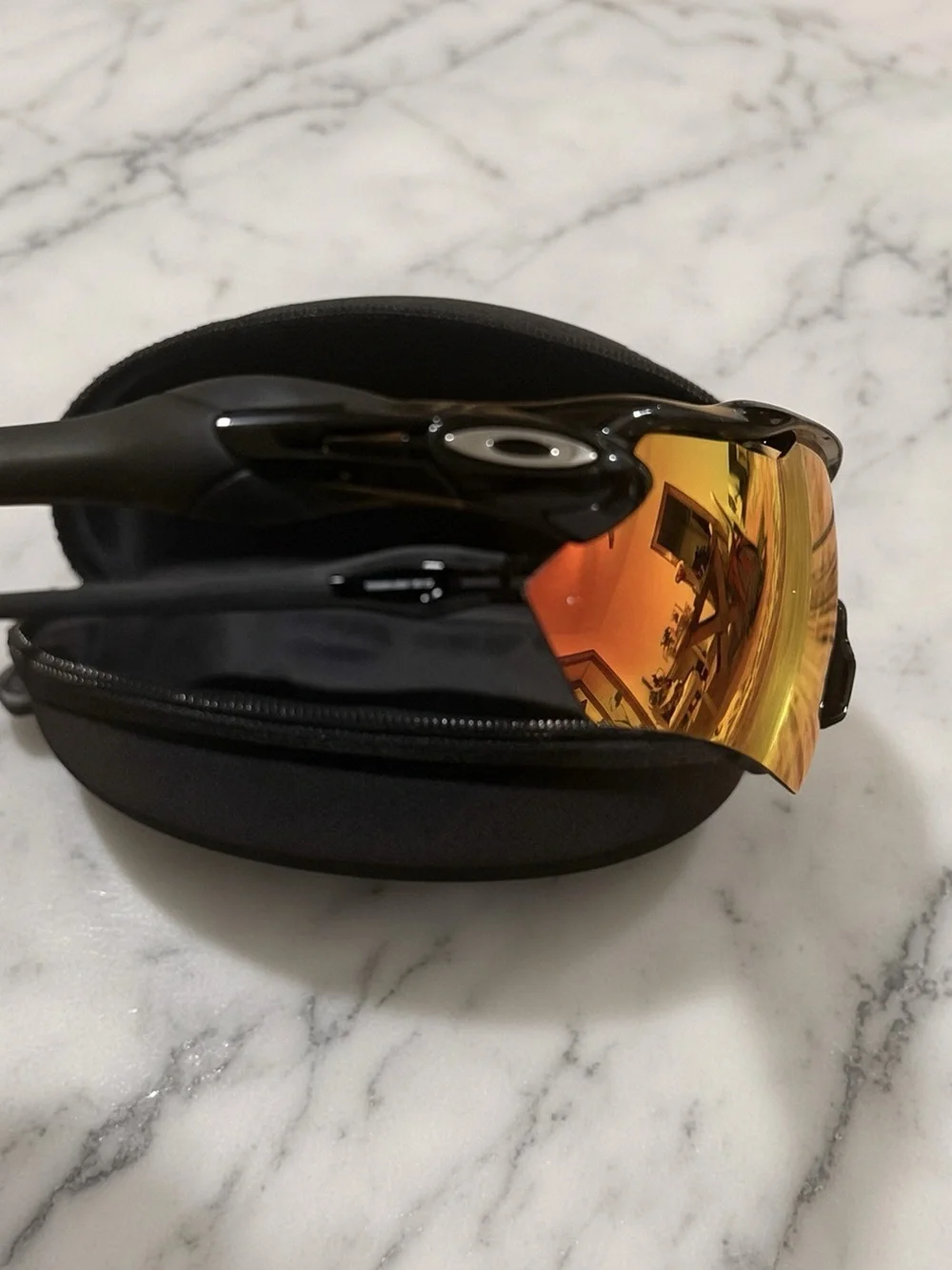 Oakley Radar EV Path Prizm – Black Frame Red Orange Mirror Lens + Case